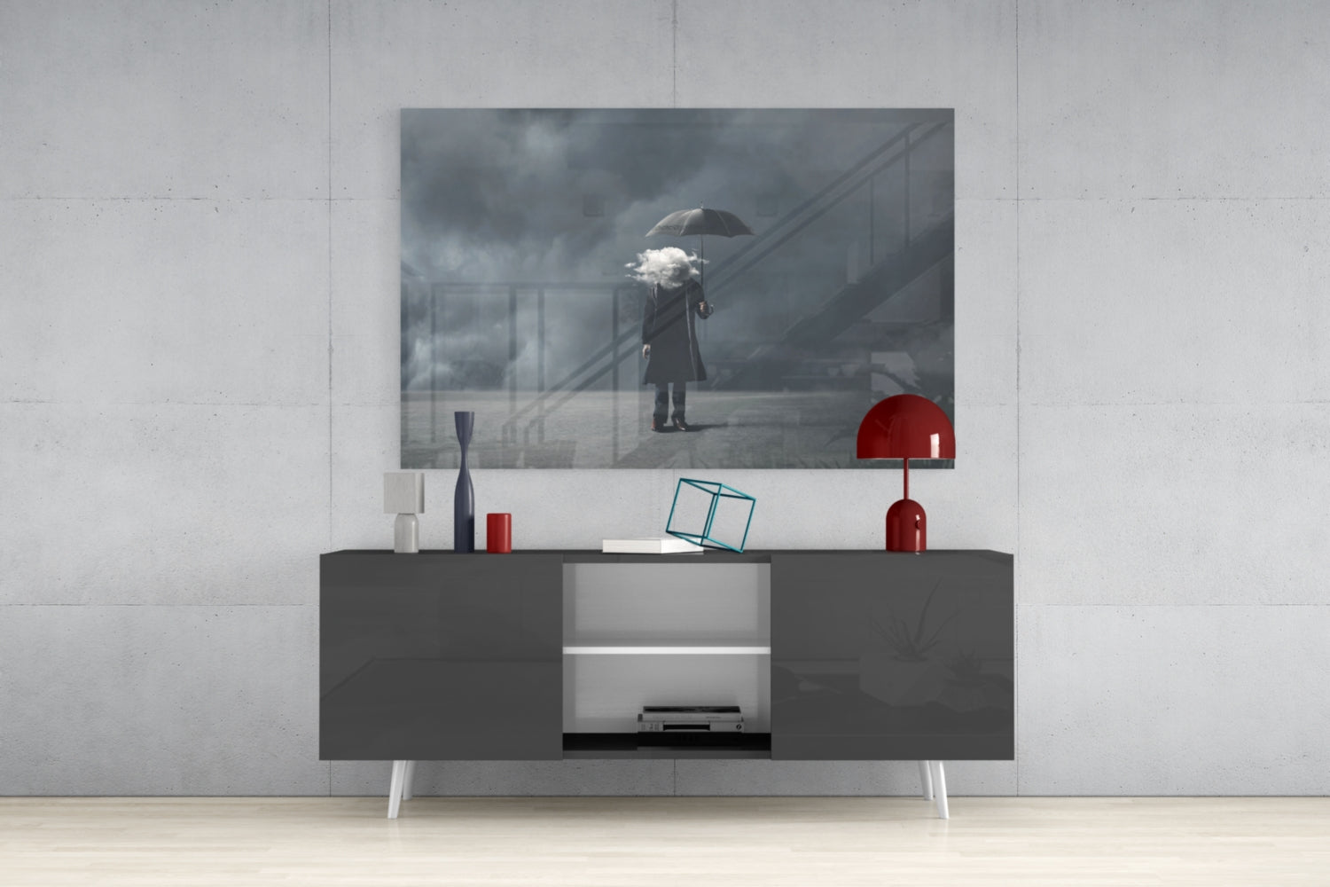 Storm in Thoughts Glass Wall Art.