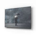 Surreal-Magritte panel bringing contemplative calm to a contemporary study