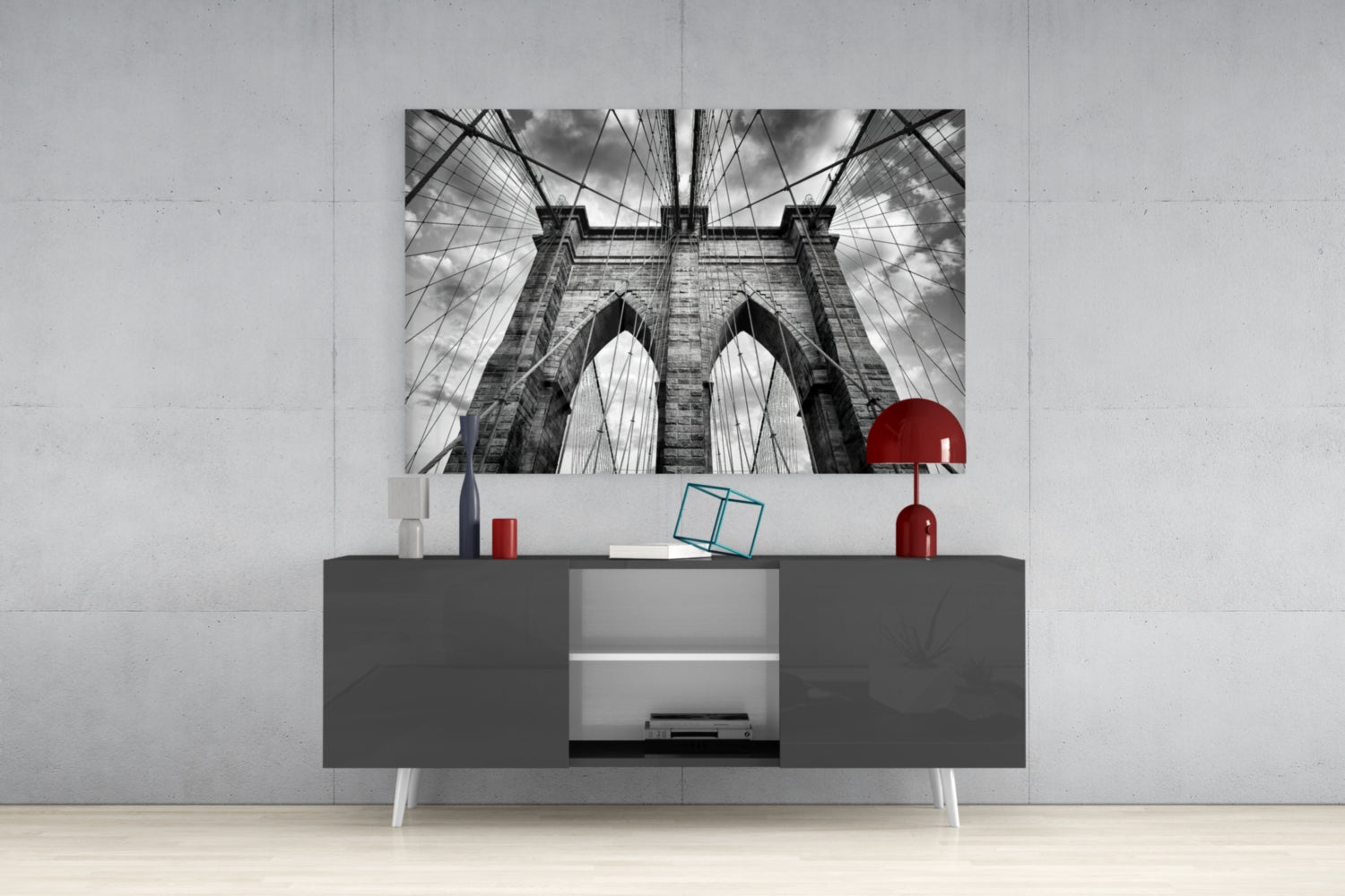 Brooklyn Bridge Glass Wall Art.