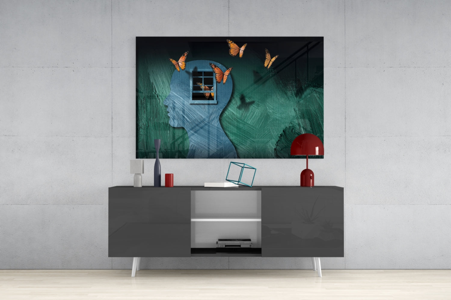 Butterfly Effect Glass Wall Art.