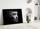 Being Human glass wall art styled above a credenza in a gaming room