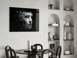 Being Human glass print enhancing a man cave with cinematic drama