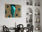 Sculpture glass print enhancing an office with cinematic drama