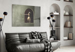 Pinocchio panel adding editorial mood to a living room