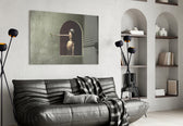 Pinocchio panel adding editorial mood to a living room