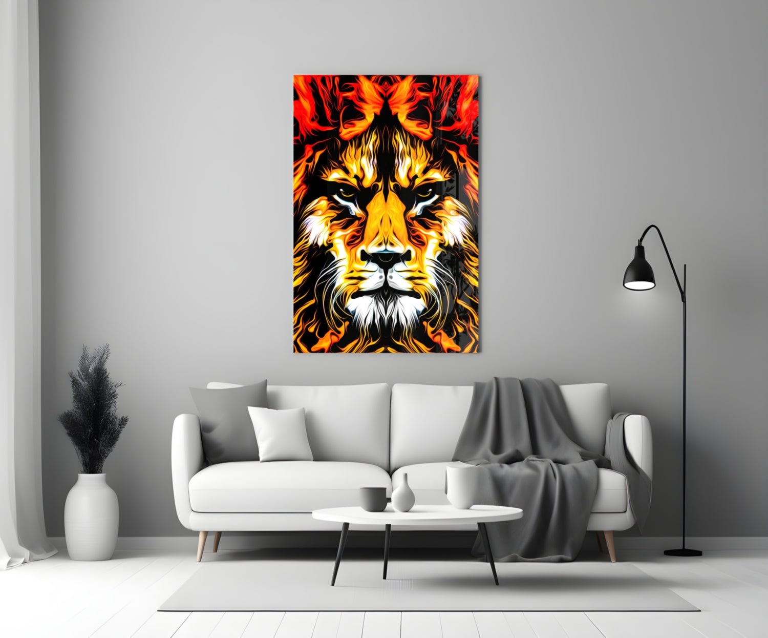 Lion Glass Wall Art.