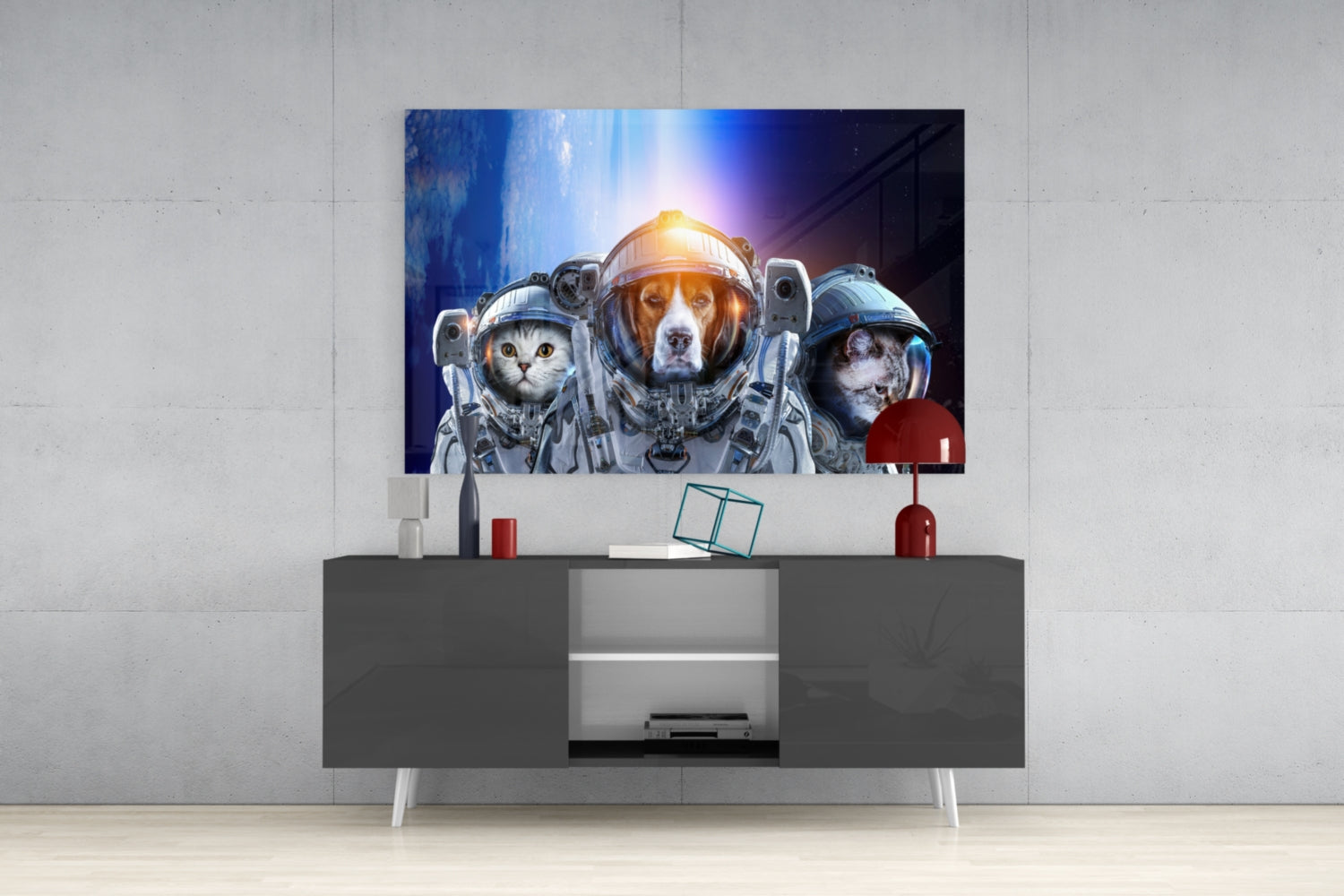 Space Team Glass Wall Art.