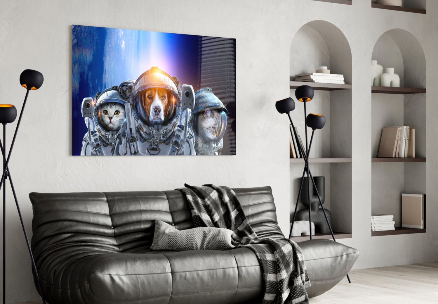 Space Team Glass Wall Art.