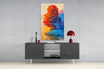 Red Tree Glass Wall Art.