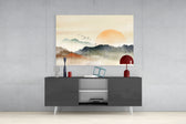 Abstract Landscape Glass Wall Art.