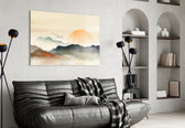 Abstract Landscape panel adding editorial calm to a living room