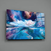 Blue Explosion close-up showing cobalt and blush clouds mirrored across horizon