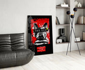 Bad Dog glass print enhancing an office with cinematic drama