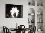 Astronaut glass print enhancing a kids room with cinematic wonder