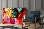 Colors artwork anchoring a wall with bold luxe palette