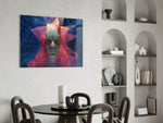 Self glass print enhancing a study with cinematic drama