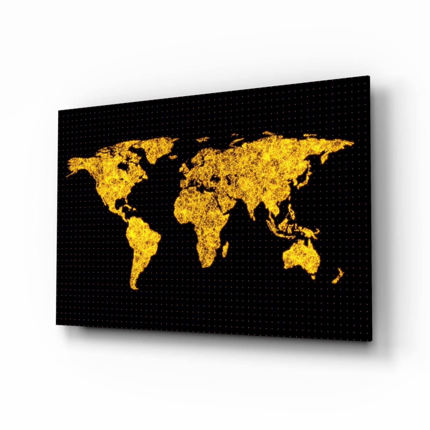 World Map Glass Wall Art.
