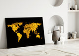 World Map Glass Wall Art