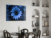 Flower glass print enhancing a hallway with cinematic mood