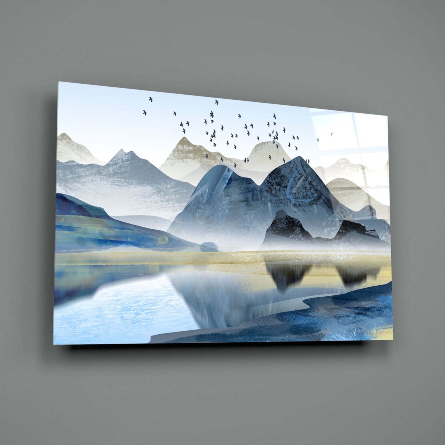 Mountains Glass Wall Art.