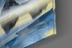 Mountains panel catching window light to reveal its luminous calm