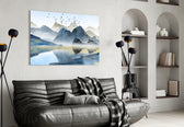 Mountains panel adding editorial calm to a hallway