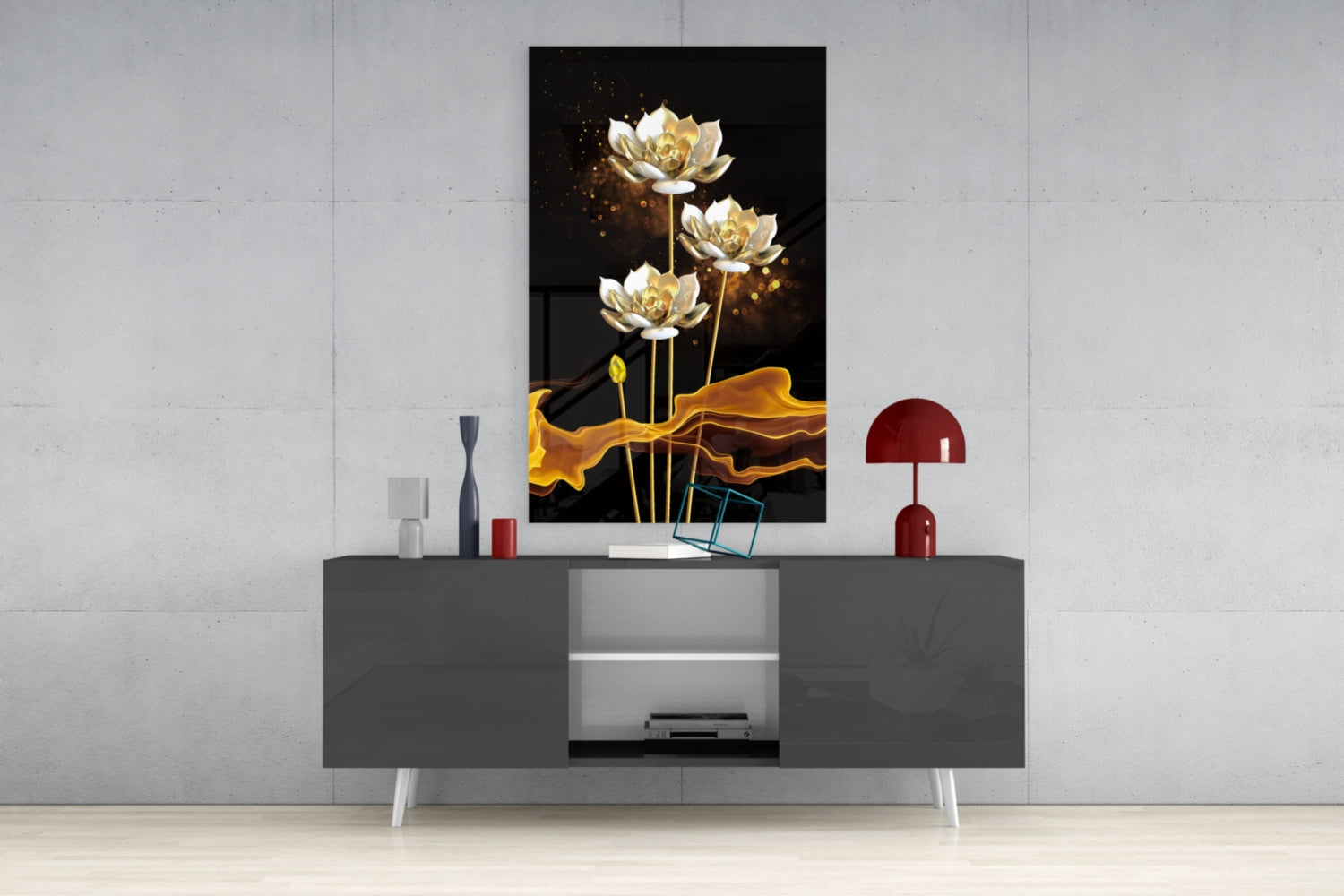 Flowers Glass Wall Art.