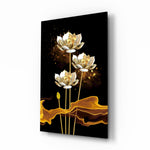 Luxe-floral panel bringing luxurious warmth to a contemporary lounge