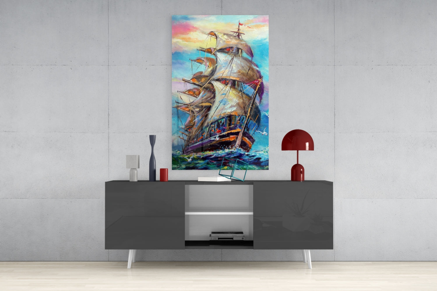 Sailboat Glass Wall Art.