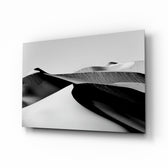 Monochrome-landscape panel bringing serene calm to a contemporary lounge