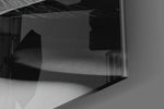 Black Landscape panel catching window light to reveal its tonal contrast