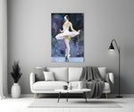 Ballerina glass wall art styled in a bedroom