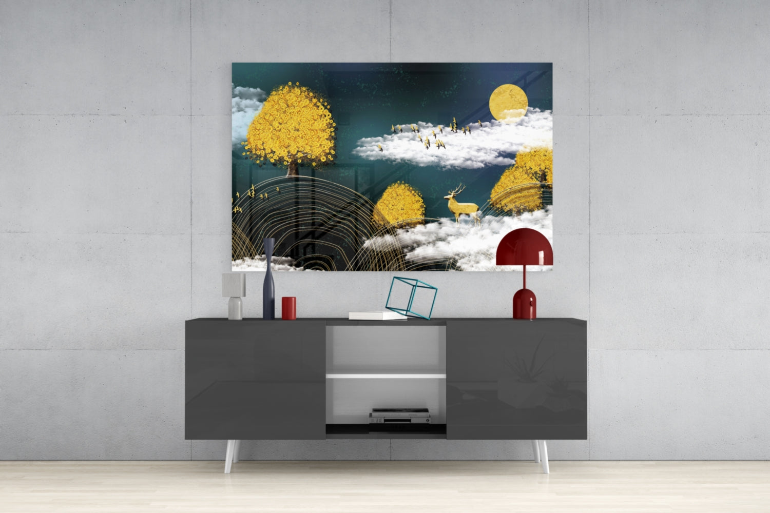 Abstraction Glass Wall Art.