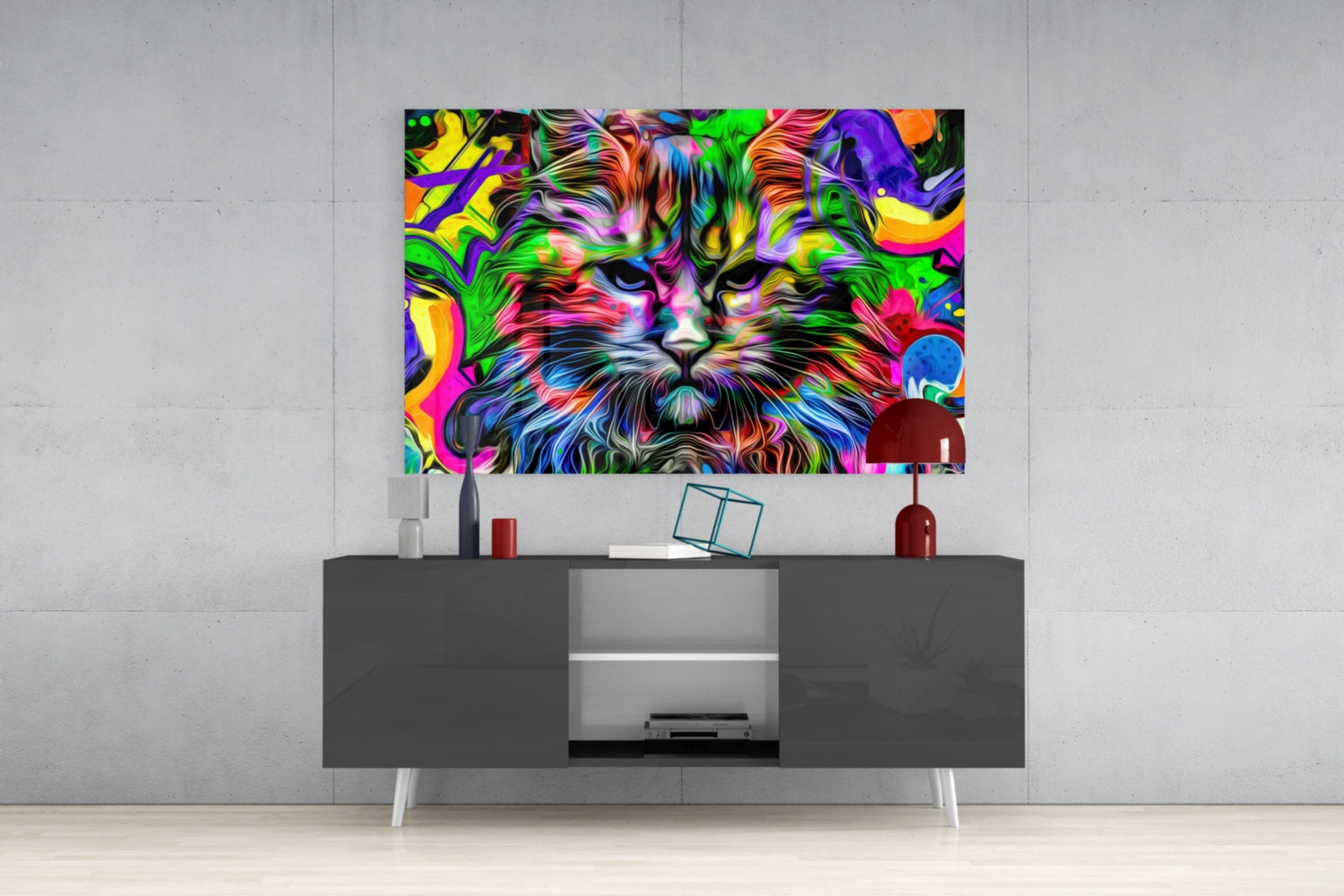 Cat Glass Wall Art.