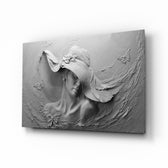 Plaster-relief panel bringing elegant calm to a contemporary lounge