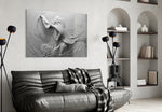 Relief Woman panel adding editorial mood to a bedroom