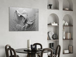 Relief Woman glass print enhancing a hallway with cinematic calm