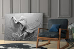 Relief Woman artwork anchoring a wall with elegant minimalist palette