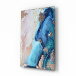 Resin-marine panel bringing serene warmth to a contemporary lounge