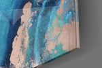 Abstraction panel catching window light to reveal its luminous saturation