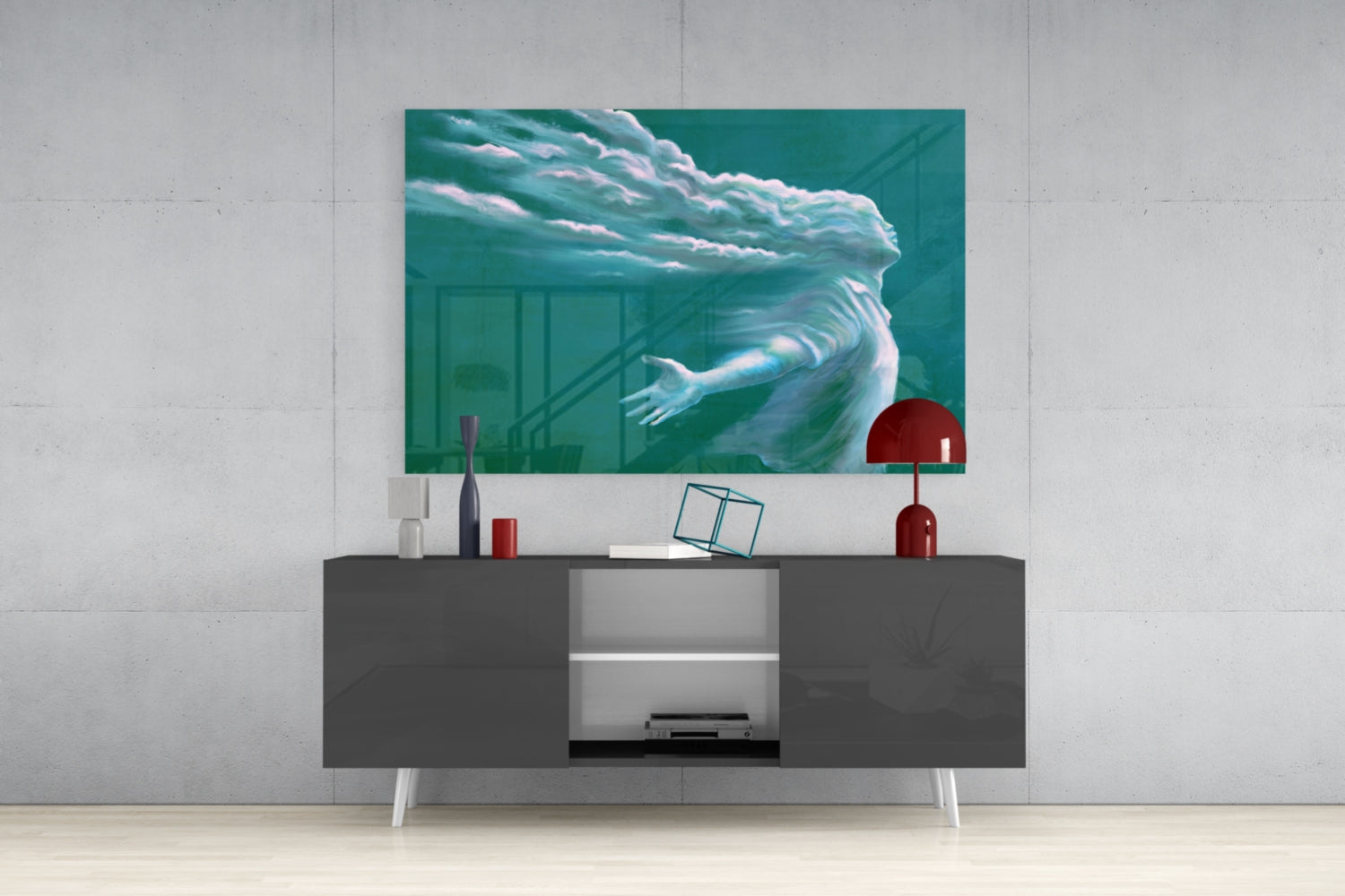 Storm in Thoughts Glass Wall Art.