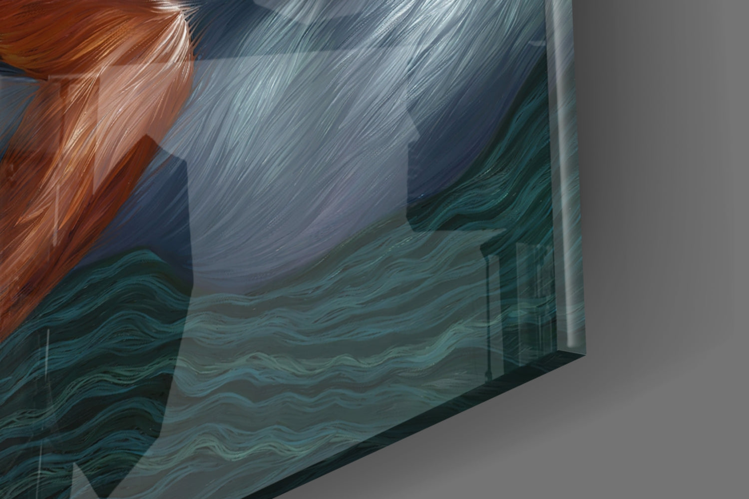 Water And Fire Glass Wall Art.