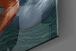Water and Fire panel catching window light to reveal its painterly depth