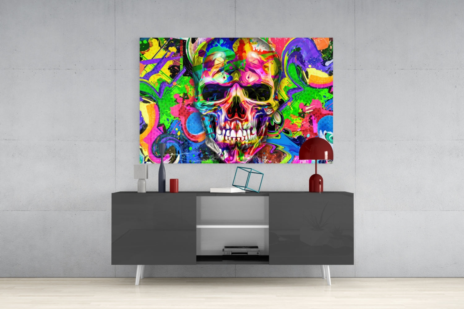 Skull Glass Wall Art.