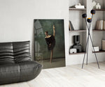 Ballerina glass print enhancing a study with cinematic calm