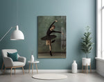 Ballerina panel adding editorial mood to a bedroom