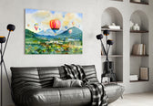 Hot Air Balloons panel adding editorial wonder to a bedroom