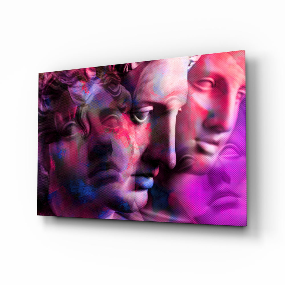Glitch-classical panel bringing bold drama to a contemporary lounge