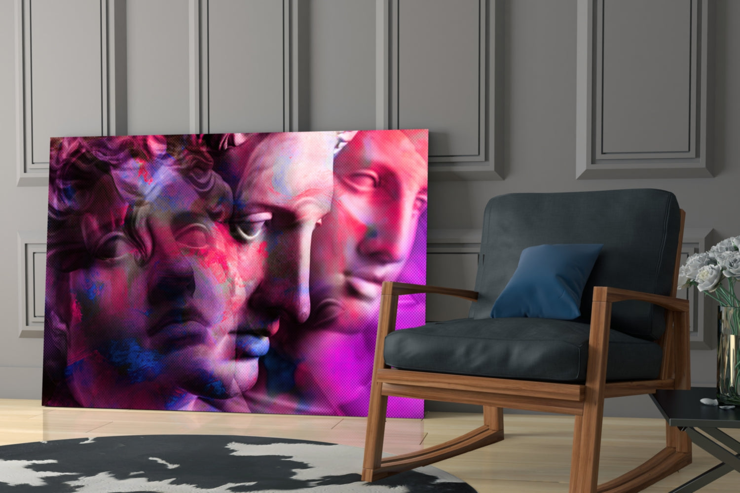 Statues Glass Wall Art.