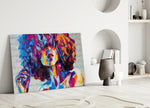 Bohemian glass wall art styled above a sofa in a living room